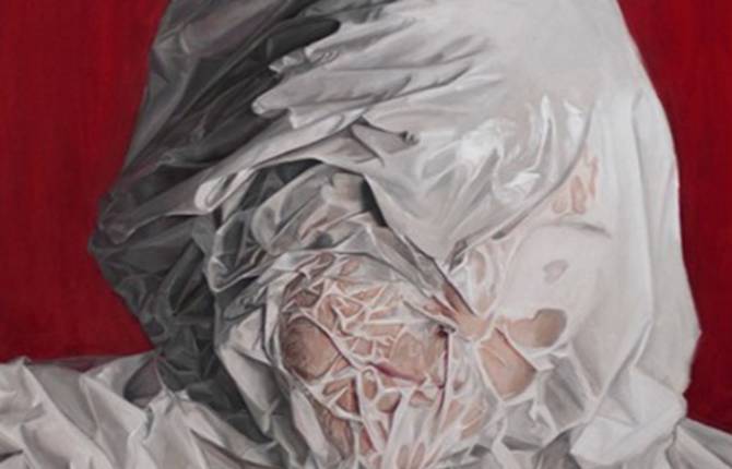 People Covered with Plastic Paintings