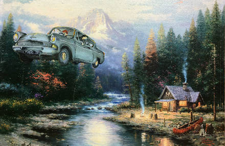 Pop Culture Icons added in Thrift Store Paintings