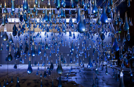 Interactive Light Rain Drops Installation