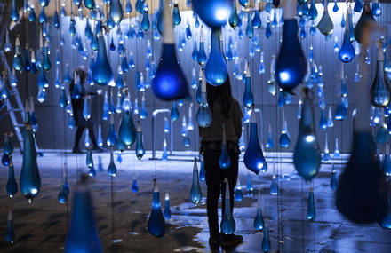 Interactive Light Rain Drops Installation