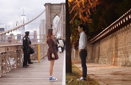 Couple Illustrates Their Long Distance Relationship Through Diptychs