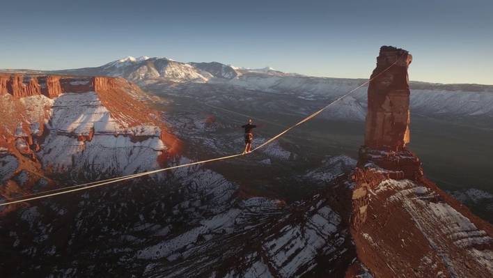 World Record Slackline in The Utah Desert
