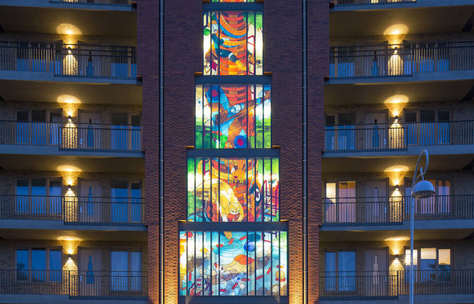 Beautiful High Stained Glass Cathedral in Amsterdam