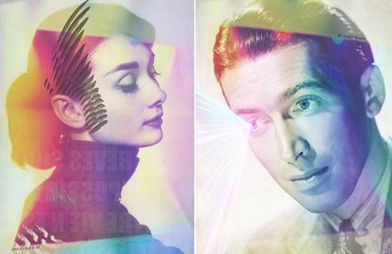 Portraits of Celebrities Revisited with Psychedelic Colors