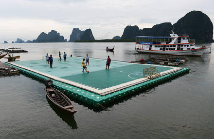 Football Pitch on Water in Thailand