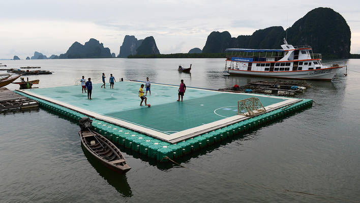 Football Pitch on Water in Thailand