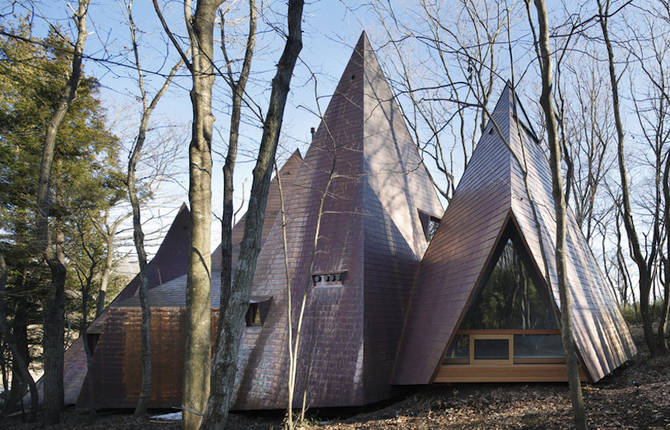 Tipi Houses in the Woods