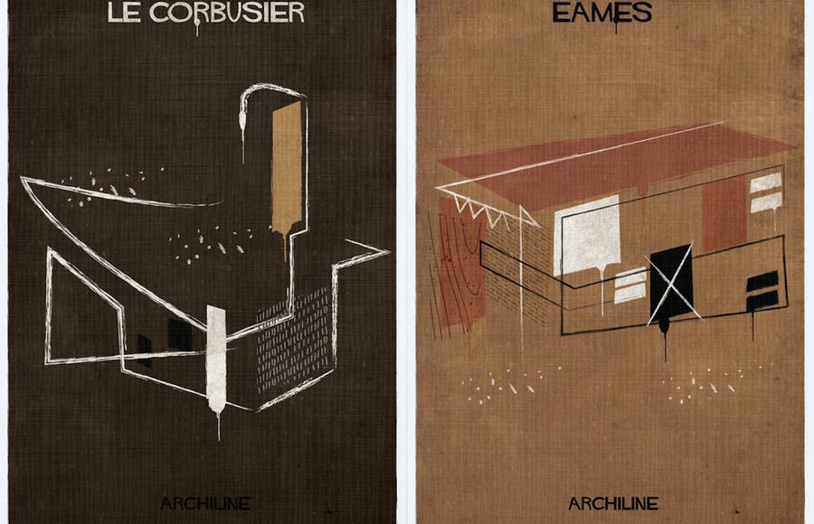 Architecture&rsquo;s Lines Illustrated Posters