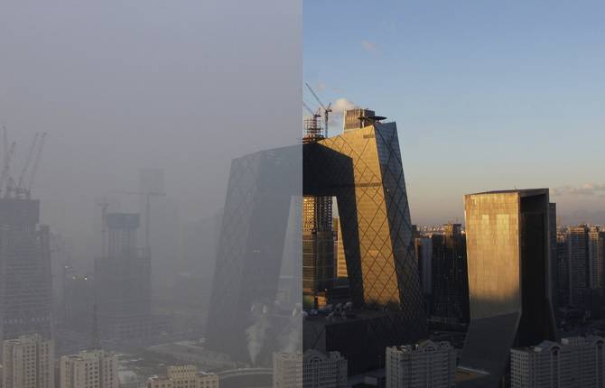 Beijing Before and After Pollution Alert