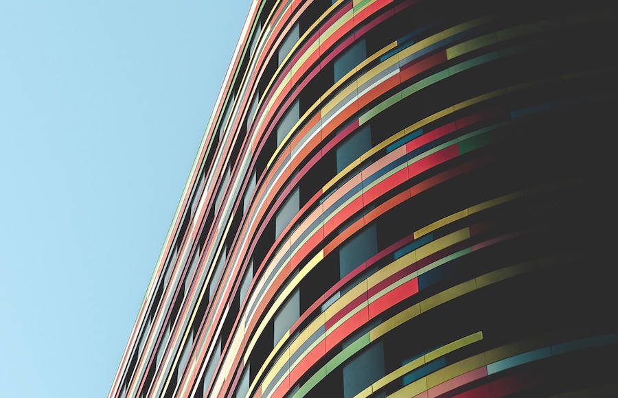 Minimalist Photographs of a Colorful Building in Hamburg