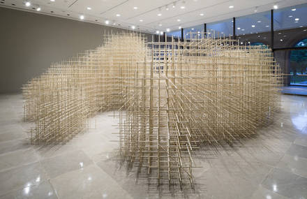 Wooden Installation Made of 10 000 Sticks