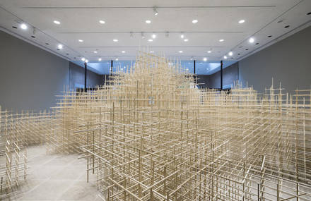 Wooden Installation Made of 10 000 Sticks