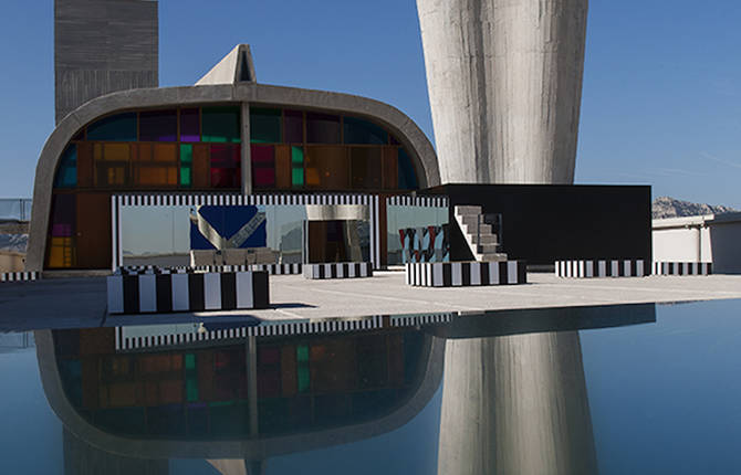 Colorful Installation in MAMO by Daniel Buren