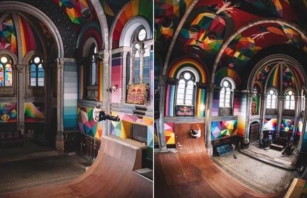 Turning a Church into a Colorful Skatepark
