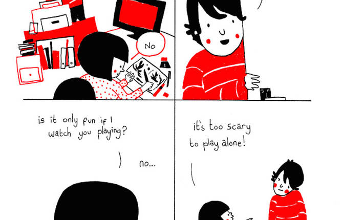 Cute Illustrations of a Couple Daily Life