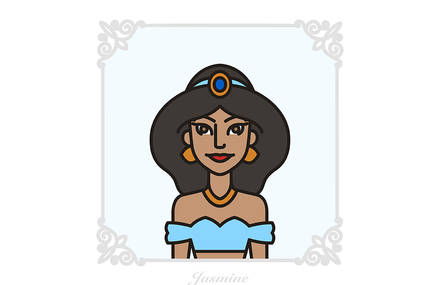 Flat Disney Characters Portraits