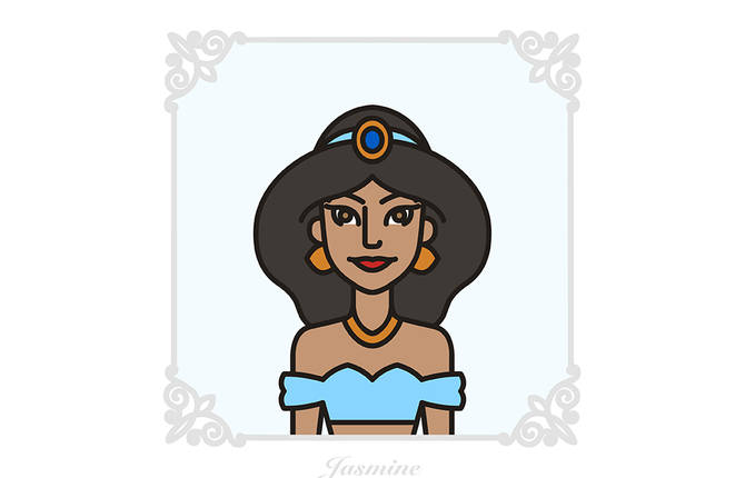 Flat Disney Characters Portraits
