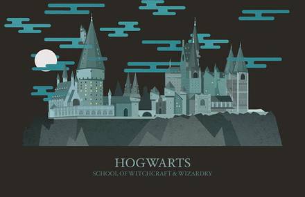 Animated Illustrations of The Magical Places from Harry Potter