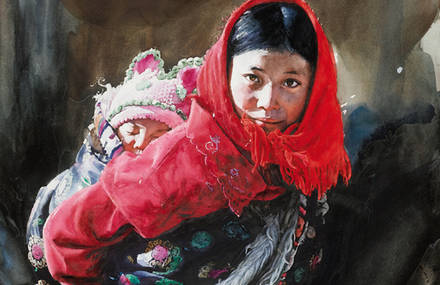 Stunning Realistic Tibetan Watercolors