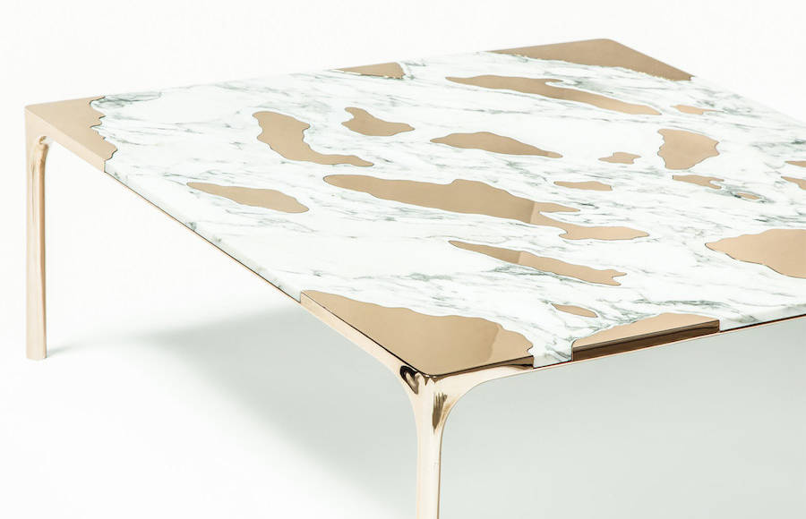 Marble & Bronze Coffee Table