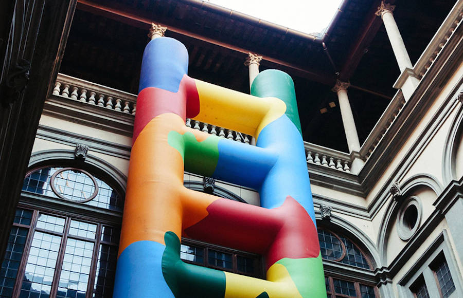 Colorful Ladder Installation in Italy’s Palazzo Strozzi