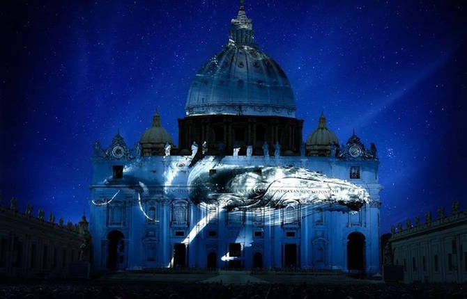 Endangered Species Projected on Vatican