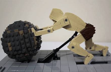 Perpetual Sisyphus Kinetic LEGO Sculpture