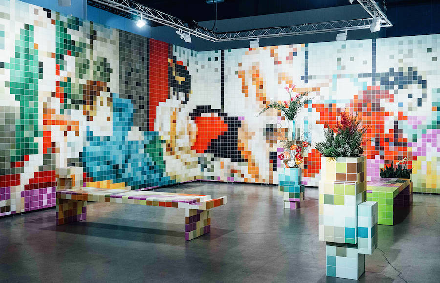 Pixelated Porn Mosaics Installation