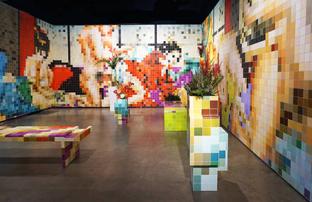 Pixelated Porn Mosaics Installation