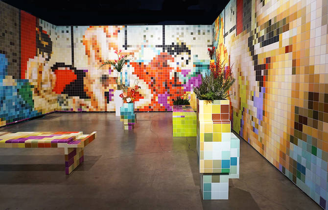 Pixelated Porn Mosaics Installation