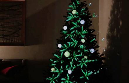 Projection Mapped Christmas Tree Ornaments