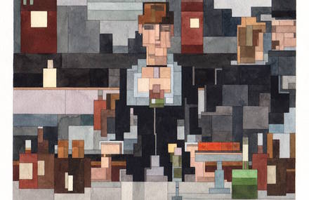 Watercolor 8 Bits Pop Culture Icons and Famous Paintings