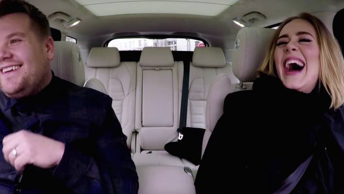 Adele Singing and Going Crazy in a Car with James Corden