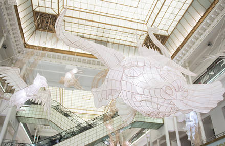 Bamboo & Paper Creatures Sculptures by Ai WeiWei in Paris