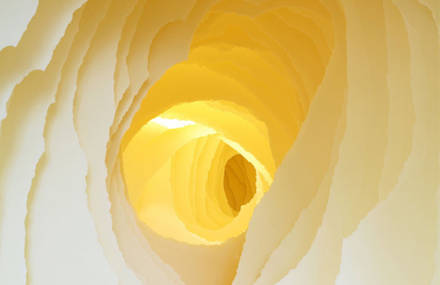 Suspended Paper Tunnel Sculptures