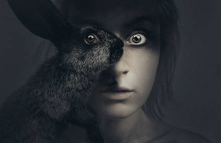 Self Portraits by Replacing an Eye with the one of an Animal