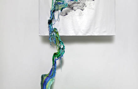 New Embroidered Landscapes Cascading Off Walls