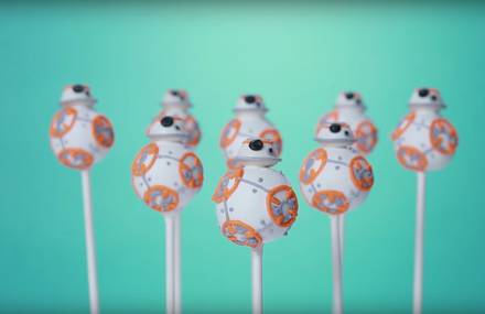 Cake Pops shaped like BB-8