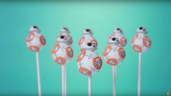 Cake Pops shaped like BB-8