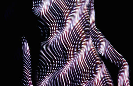 Light Patterns Projected on Women Naked Bodies