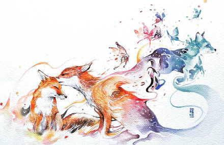 Dreamlike Colorful Watercolor Illustrations