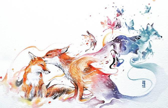Dreamlike Colorful Watercolor Illustrations