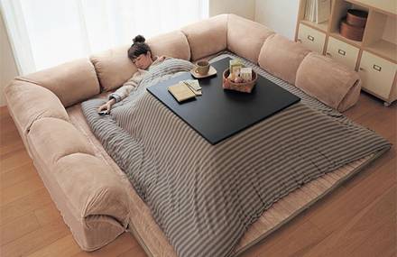 Cozy Japanese Table Offering the Comfort of a Warm Bed