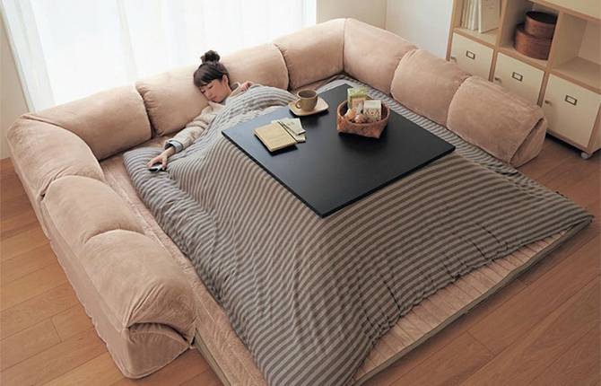 Cozy Japanese Table Offering the Comfort of a Warm Bed