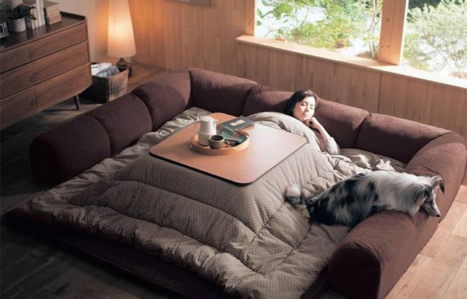 Cozy Japanese Table Offering the Comfort of a Warm Bed