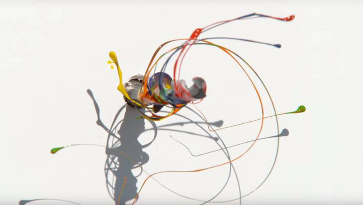 Paint Spinning Drill in Slow Motion
