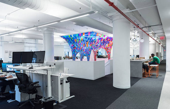 Colorful Stained Glass Installation by Softlab
