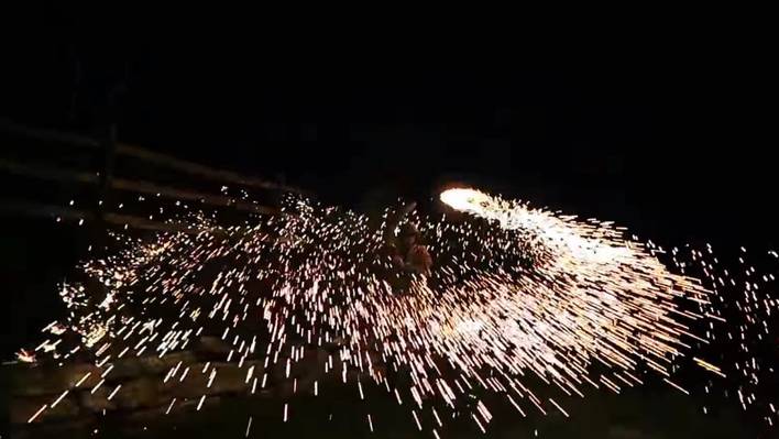 Spinning Burning Steel Wool