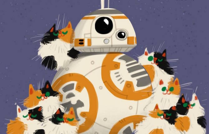 Star Wars Characters With Cats Illustrations