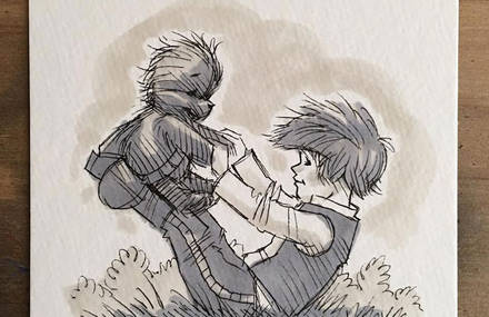 Star Wars Characters Drawn As Winnie The Pooh And Friends